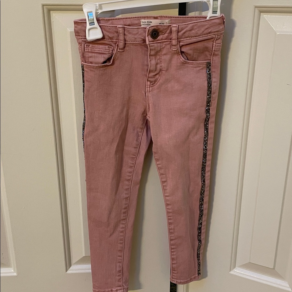Zara Kids Pink Jeans with Side SPARKLES